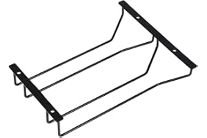 Dianoo - Soporte para copas de vino, soporte para copas de pie, armario de vino, con tornillos, 27 cm, 2 filas, color negro