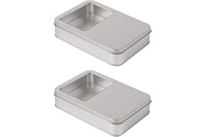 TSKDKIT Metalowe puszki, prostokątne pudełka do przechowywania, małe metalowe etui, organizer, przenośne puszki na zawiasach, pudełko na karty do gry, słuchawki, kable do ładowania, mydło i inne