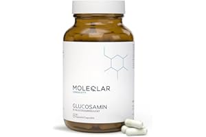 ‎MOLEQLAR MoleQlar Glucosamin Kapseln hochdosiert - 1000mg pro Portion - Vorratspackung mit 90 veganen Premium Kapseln - pures, bioverfügbares Glucosaminsulfat - Laborgeprüft in DE - glutenfrei & vegan
