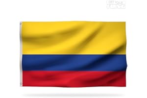 GET YOUR FLAG Bandera de Colombia Premium 150x90cm - Bandera de Colombia duradera y de calidad con 2 ojales de metal ¡ Siéntete orgulloso de tus colores !