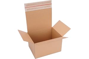 verpacking automatlådor 260 x 200 x 115-160 mm variabel höjd VP 40 brun [storlek och antal valbart] enkelwell fraktkartonger självhäftande förslutning 20 st