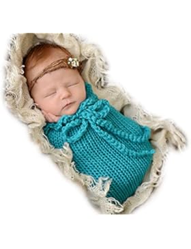 Handgefertigt Infant Newborn Baby Mädchen Boy Crochet Knit Schlafsack Fotografie Requisiten OUTFITS Kostüm