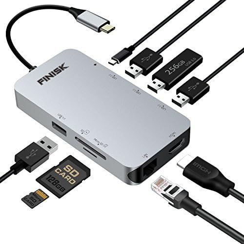 USB C Hub, USB C Adapter 3.1 with Type C Charging Port, 4K HDMI Output, SD &amp; TF Card Reader, 4 USB 3.0 Ports, 1000M Ethernet Port, for MacBook Pro 2015/2016, Chromebook 2016/2017 &amp; more USB C Devices