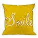 Produktbild Dress rei Smile Sunshin Pillow Case by Cotton Linen Smile Sunshine Yellow Square Cushion Cover Standard Pillowcase for Men Women Kids Home Decorative Sofa Armchair Bedroom Livingroom 18 x 18 inch