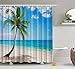 Produktbild Superior Custom Sea Paradise Beach Seascape erfrischenden Palm Baum Coconut Palm Baum Duschvorhang 165,1 x 182,9 cm, Polyester-Mischgewebe, Strand, 65x72inch