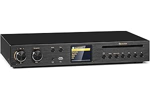 auna Star CD HiFi Ricevitore Amplificatore, AV 5.1, Internet/DAB+/FM Radio, Lettore CD, Nero