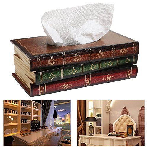Itian Boîte à Mouchoirs - Vintage Style Antique en bois à empiler en Tissue Paper pour le Domicile / Bureau / Salle de Bain / Voiture