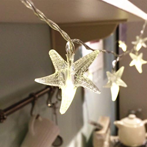 Indoor String Light, LEDemain Battery Operated 20 LED Fairy Lights on 4M Clear Cable Warm White Lighting for Party Wedding Christmas Home (Sea Star)