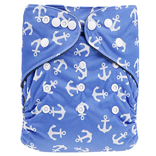 Preisvergleich Produktbild TBATM Stoffwindeln für Babys waschbar auslaufsicher Bambuskohle zweireihig PUL Cartoon Bedruckte Windelhose verstellbare Windeln Größe,J