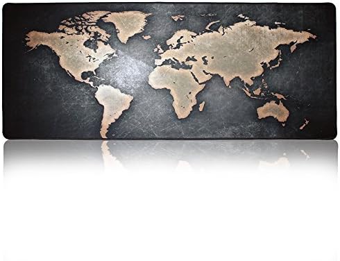 Mouse Pad Laptop Pad Keyboard Pad Gaming Mouse Pad Laptop Mouse Pad, NMKJ Keyboard Mat Laptop Mat Gaming Mouse Mat, Large Size Mouse Pad with Rubber Base for Mouse Laptop &amp; Keyboard- Black Map