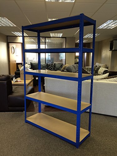180 cm x 120 cm x 40 cm, Blau 5 Etagen (175kg Pro Regal), 875 KG Kapazität Extra Breit Garage Aufbewahrung Regal, 5 Jahre Garantie - 3