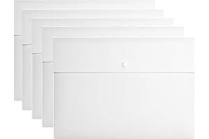 VANRA Cartelle di file,Cartellina A4 Confezione da 5,Borsa Envolop,Buste con Bottone per Documenti e Lettere Organizza,Blanca