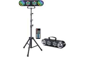 Ukfog Lumière DJ avec trépied, lumières de bar, ball spinning disco, télécommande et système de scène, activé pour bar, concert, bal, mariage, Halloween