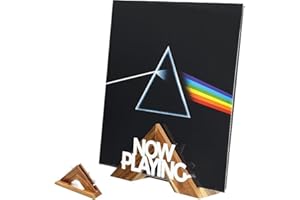 TAPEERA Tabletop Now Playing Vinyl Record Stand - Wooden Vinyl Record Holder - LP Shelf - No-Tool Assembly