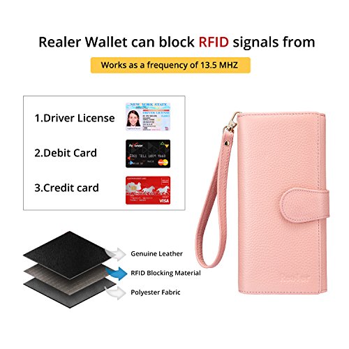 Geldbörse Damen Leder Rfid Geldbörse Brieftasche - 4