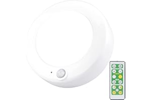 BIGLIGHT Wireless Ceiling Light Battery Light Indoor Battery Power Motion Sensor Light for Bathroom Shower Stairs Hallway with Remote,LED Closet Light Brightness Dimmable, 250 Lumens, 4.8 Inches