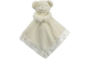 Soft Touch Baby Boys Girls Teddy Bear Cuddly Comforter Blanket Soft Toy Baby Shower Comforters BC21 (Cream)