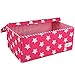Minene Large Storage Box with Stars (White/ Fuchsia)