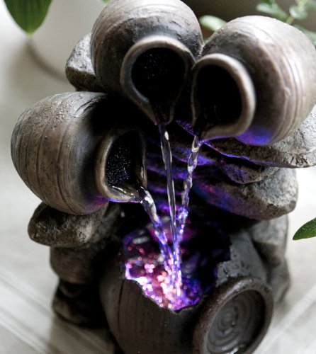 Zimmerbrunnen „Honigtopf“ mit bunter LED-Beleuchtung, 27cm - 2