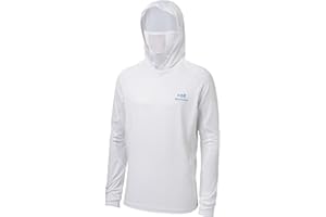 Bassdash UPF 50+ Men’s Long Sleeve Fishing Shirt with Mask UV Neck Gaiter Hoodie