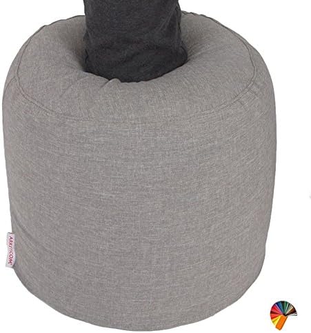 Arketicom Soft Cube Soft Square Pouffe Bean Bag Footstool Padded for Living Room Modern Design Polystyrene Balls Removable Inner Lining Practical Lightweight ROTONDO 42 x 42 cm grey