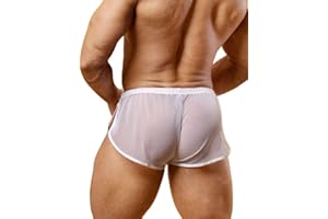 Ychnaim Herren-Shorts, niedrige Taille, geteilt, exotisch, kurz, Lounge-Boxershorts