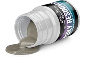 DIPON Pasta de pintura epoxi epoxi para resina epoxi, color gris, aprox. RAL 7032, profesional, altamente pigmentada, para resina epoxi, resina de poliuretano, tipo resina (30 gramos)