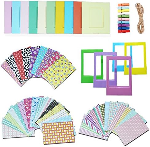 Feelones 5-in-1 Instant Camera Accessories Kit for Fujifilm Instax Mini 8, Mini 9, Mini 8+, Mini 70, Mini 7, Mini 7s, Mini 25, Mini 90 and Mini 50s - Assorted Accessory Pack of Sticker Frames