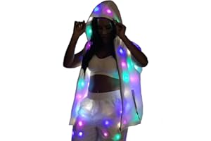 aifuu Mens Womens LED Flash Light Rave Jacket Pants Baseball Hoodies Sport Outwear Party Costume Xmas Fancy Dress