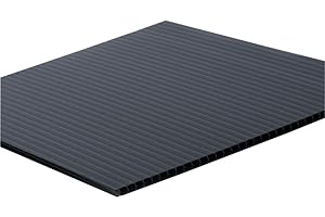 FOAMBOARD WAREHOUSE Black A1 Fluted Plastic Sheets – 5 Pack (840mm x 600mm) – Rigid Lightweight Display Boards – Weatherproof Polypropylene Signage Panels for Indoor & Outdoor Use, Crafts & Projects