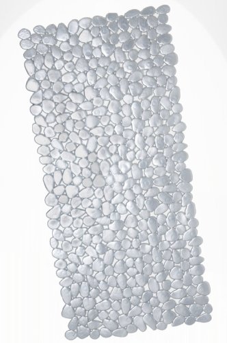Duscheinlage 54cm x 54cm Steinoptik Kieseldekor Steine in silber