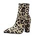 Produktbild Fuibo Damen Stiefel, Frauen Schlangenleder Leopard Toe Zip Dicke Spitze Stiefel Schuhe Hohe Schuhe Stiefel |Winterstiefel Stiefel Ankle Boots Schuhe Schlupfstiefel (38.5 EU, Braun)
