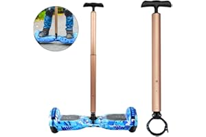 Locisne Stretchable Aluminum Alloy Balance Scooter Handlebar for 6.5CM (2.56") Diameter Roller Two Wheel Scooter, Beginner Electric Hoverboard Stand, Smart Hoverscooter Support Handlebar (Yellow)