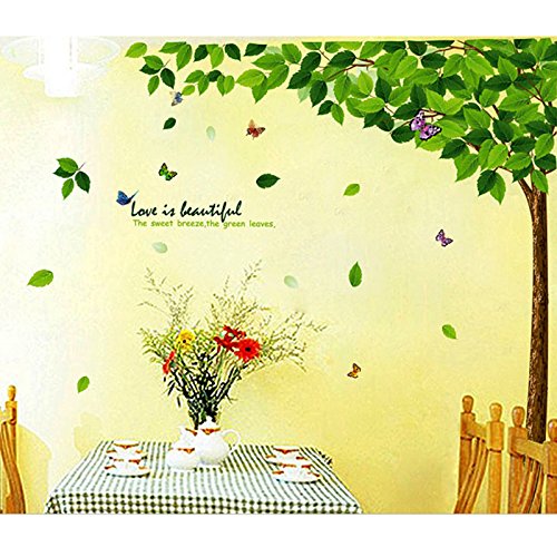 Merssavo 1Pcs Wandsticker Baum Kunst Vinyl Zitat DIY Blume Wandtattoo Aufkleber - 2