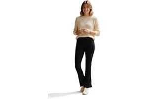 L S U Women Jersey Bootleg Trousers Elasticated Waist Pull On Pants Casual Formal Work Wear Stretch Flare Trouser