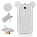 Produktbild Sycode Galaxy J7 2016 Glitzer Hülle,Galaxy J7 2016 3D Hülle,Fashion Bling Glitzer Ultra Dünne TPU Silikon 2 in 1 Transparent Bumper Schutzhülle mit 3D Cartoon Maus Ohr Entwurf Ultra Leicht Slim Fit Weich Crystal Clear Transparente Schutzhülle Cover Schale Handy Tasche Schutz Etui Bumper Case Cover für Samsung Galaxy J7 2016-Silber