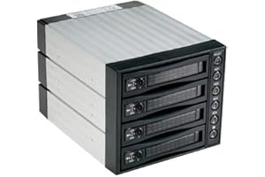 FANTEC SNT-BA3141-1 Backplane, Caja para 4 Discos Duros de 3,5 Pulgadas (8,9 cm), para Montar en un Compartimento de 5,25'', Ventilador de 80mm, Negro