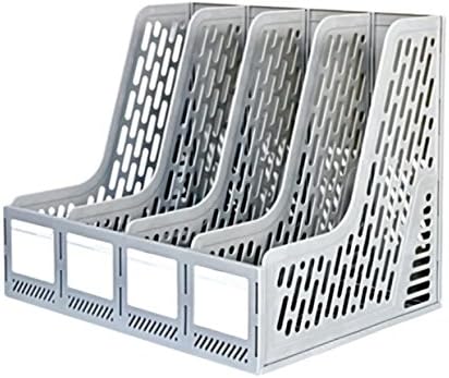 Magazine File Organiser Holder Lever Arch Filing Rack Desk Tidy Storage - Grey