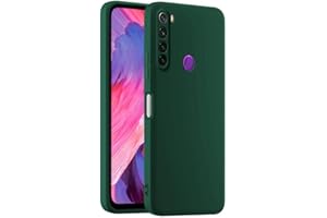 HULLIN Custodia per Telefono in Silicone Colorato, Adatta per Redmi Note 8 / Note 8 2021 (6.3") - Verde scuro