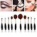 Boyasing 10PC/Set Toothbrush Eyebrow Foundation Eyeliner Lip Oval Brushes