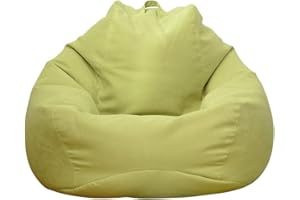 N/T Ghopy Cubierta de Puf Pera (sin relleno!!!) Puf de sala de estar, para sofá grande, sillón de salón, tumbona, interior, exterior, azul, para adultos, niños, XXL (100 x 120 cm)