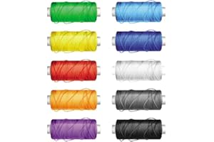 WESTOCK WE-STOCK - Juego de 10 carretes de hilo de coser de poliéster 100% - Colores surtidos y vivos - 50 metros cada uno