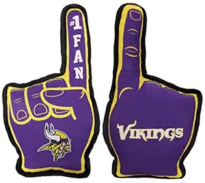 Pets First NFL Minnesota Vikings #1 Fan Toy for Dogs & Cats. Best Tough PET Toy with Inner Squeaker, Team Color, one Size (MIN-3277)