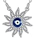 Produktbild SaySure - 925 Sterling Silver Sparkling Sun Necklace With Blue