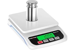 Steinberg Systems Digital Table Scale Tabletop Scale Weighing Shop Pharmacy LCD Display Adapter 10kg/1g SBS-TW-10000 (2xAAA Batteries, Platform 151x151mm, Stainless Steel, ABS Plastic, 6 Units)