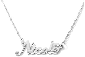 Colours & Beauty Collana Donna con Nome in Acciaio | Collana Personalizzata con Nome | Gioielli con nome: ciondoli personalizzati e Catenina Regolabile Sottile A Ovali