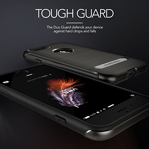 iPhone 7 Case VRS DesignÂ® [Titanium Black] Ultra Slim Brushed Back Case Cover [Duo Guard] Heavy Duty Protection with Metal Kickstand Single Layered Phone Case for Apple iPhone 7