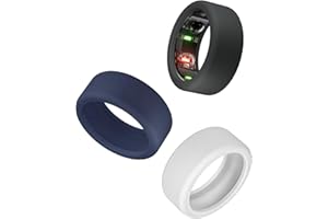 BandSmith Silicone Ring Cover Compatible with Oura Ring Protector, Elastic Case for Oura Ring Gen 3 Working Out - Patent Pending (Black+NightBlue+White, M for 11/12/13)