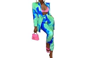 ORANDESIGNE Donna Tailleur Pantalone Completo Blazer Maniche Lunghe Pantaloni Ufficio Giacche da Abito in Due Pezzi Set per Matrimoni e Feste