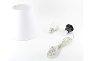 HORUS PARALUMI Kit Completo Paralume Bianco + Adattatore portalampada E27 con filo e interruttore trasparente - Lampada Led A+ in omaggio! Trasforma una bottiglia in lampada! Lampabottiglia.it